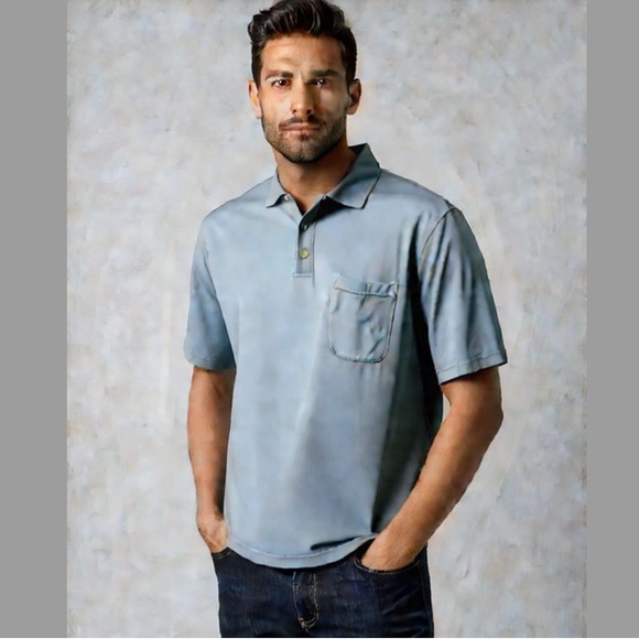Light blue Men’s Polo - Picture 1 of 7